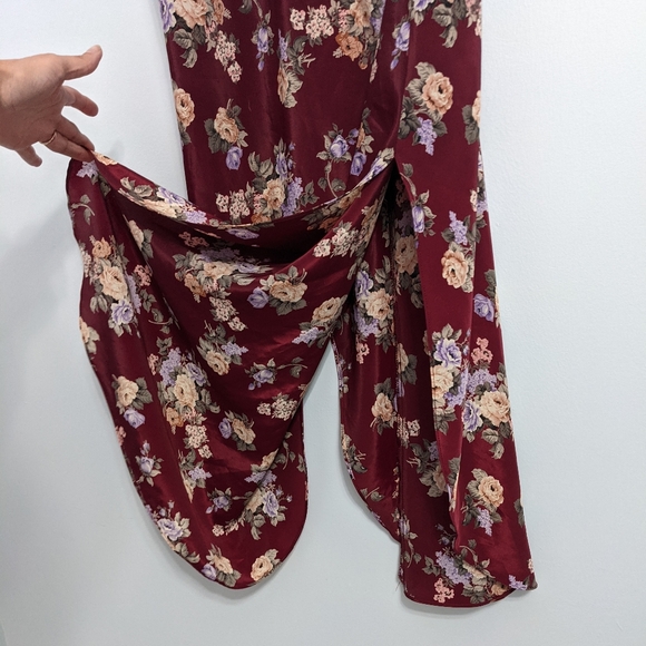 Vintage California Dynasty Purple Floral Lace Long Nightgown Slip Dress L - Picture 11 of 12